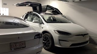 2022 Tesla Model X Automatic Doors in Garage