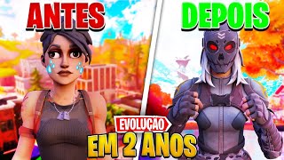 Minha EVOLUÇÃO em 2 ANOS de FORTNITE  (antes e depois)