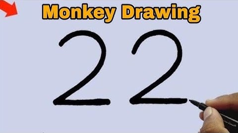 How to Draw Monkey 🐒 From Number 22 || Monkey Drawing Easy || Animals Drawing || Number Drawing