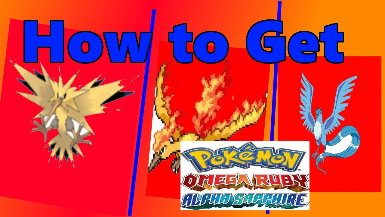 Shiny Event Articuno, Zapdos & Moltres Pokemon X, Y, Omega Ruby or