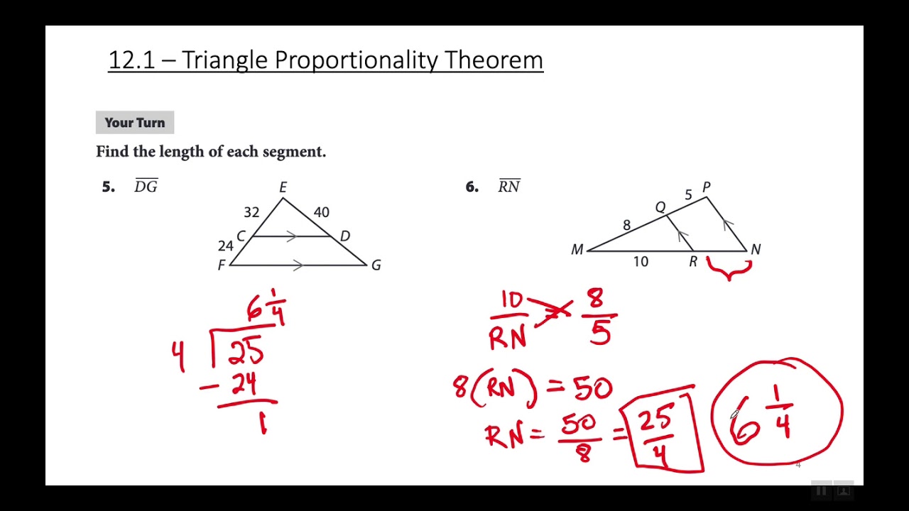 Triangle Proportionality Theorem Worksheet Answer Key Kuta Software