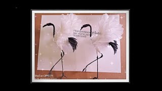 How to make Crane (Bird)(นกกระเรียน) nylon flower by FB:ployandpoom