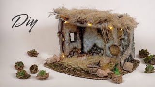 MAKE this INCREDIBLE Christmas CRIB with Cardboard and recycled materials!!