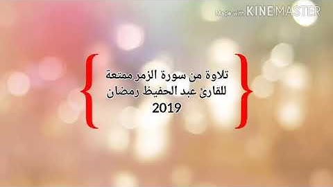 تلاوة ممتعة من سورة الزمر للقارئ عبد الحفيظ بن ناجي رمضان 2019