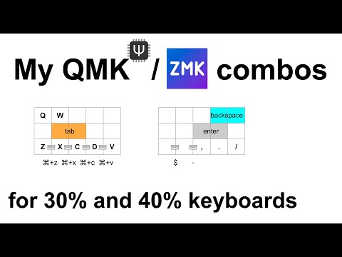 My keyboard combos on QMK and ZMK keyboards