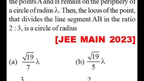 A line segment AB of length l moves such that the points A and B remain on the periphery of a circle