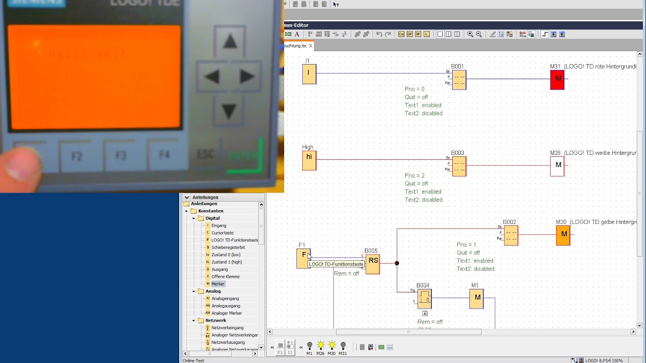 Siemens LOGO TDE Tutorial 2, Farbe ändern YouTube