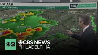 Scattered showers, thunderstorms moving through Philadelphia region Wednesday night