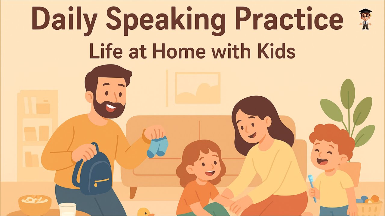 Real Life English Conversation Practice | Daily Routine with Kids in ...