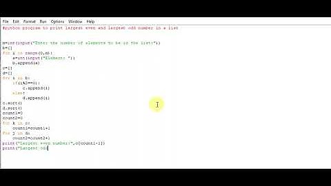 python program to print largest even and largest odd number in a list