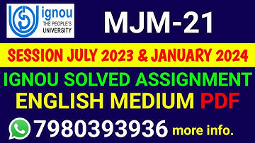 MJM 21 Solved Assignment 2023-24 English, MJM 21 Solved Assignment 23-24, MJM-21 Assignment