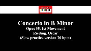 Rieding Oskar Violin Concerto in B minor Op 35 1st Movement Piano accompaniment 70 bpm