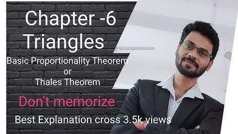 Class 10 Theorem 6.1 Basic proportionality Theorem or Thales theorem proof chapter -6  Triangles imp
