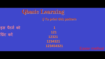 Print this pattern :1  121   12321  1234321   123454321 in Qbasic