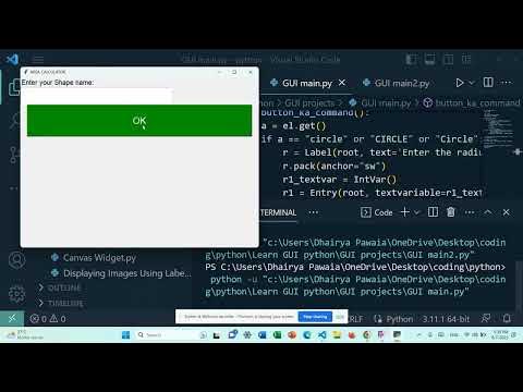 Area Calculator of circle in Python tkinter GUI part 1 of circle - YouTube