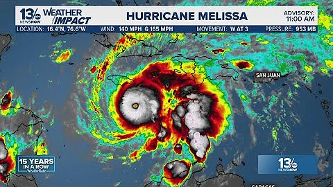 Latest update on Hurricane Melissa as the storm heads to Jamaica