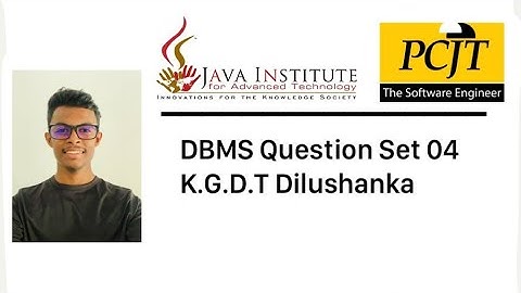 DBMS | Question Set 04 | Java institute