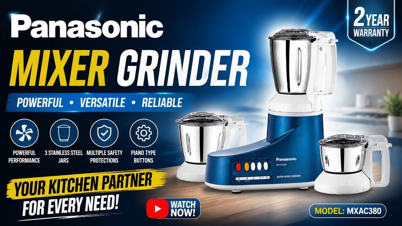 Panasonic MX-AC380 Mixer Grinder Review | Powerful Kitchen Partner