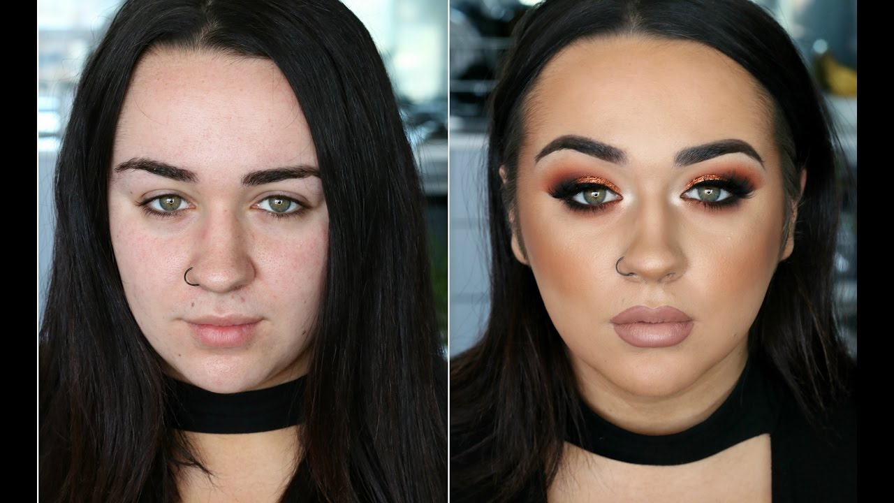 Client Makeup Tutorial Copper Eyes Bronze Skin Nude Lip YouTube