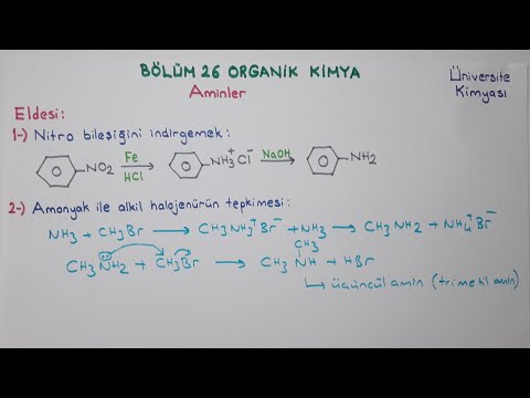Genel Kimya 2- Bölüm 26-Organik Kimya/Aminlerin Eldesi, Tepkimeleri ve Kullanım Alanları