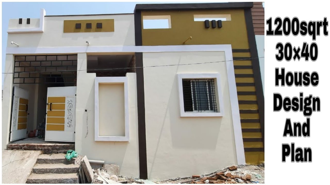 1200 sqft 2BHk house plan | 30×40 2 bedroom  hall kichen sitout