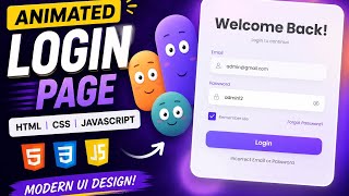  Animated Glassmorphism Login Page | HTML CSS JavaScript | UI Design Tutorial 