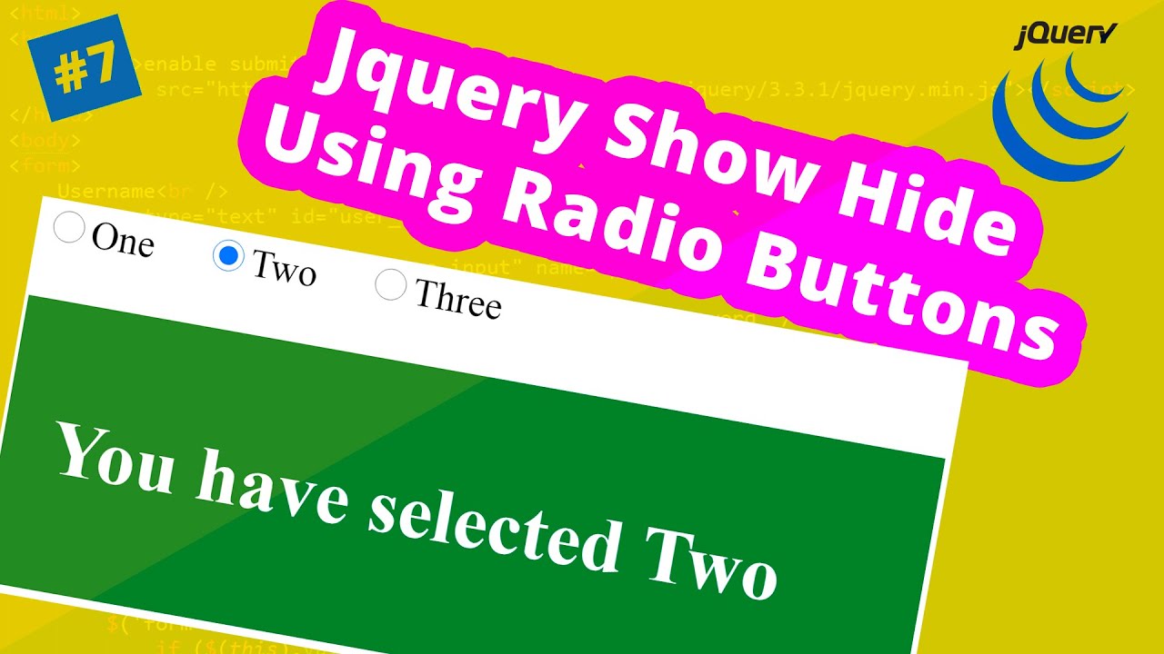 Jquery Radio Button Checked Show Hide Div