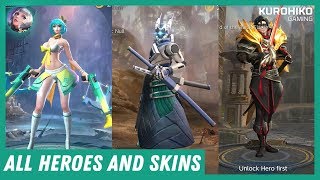 All Heroes and Skins (60 FPS) - MOBA War Song ウォーソング