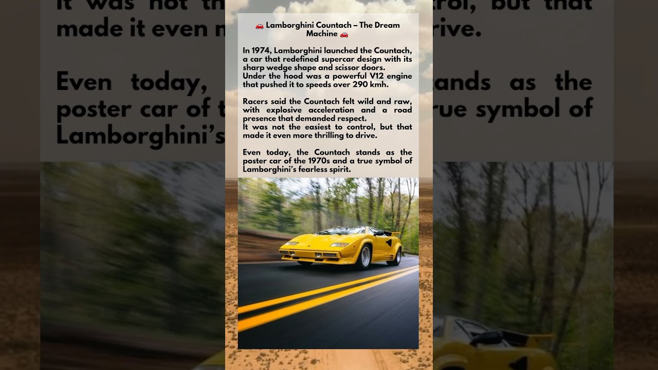 Lamborghini Countach – The Dream Machine of the 70s 🚗🔥 | Turbo Land