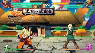 DBFZ - Android 18 solo corner dragon rush combo