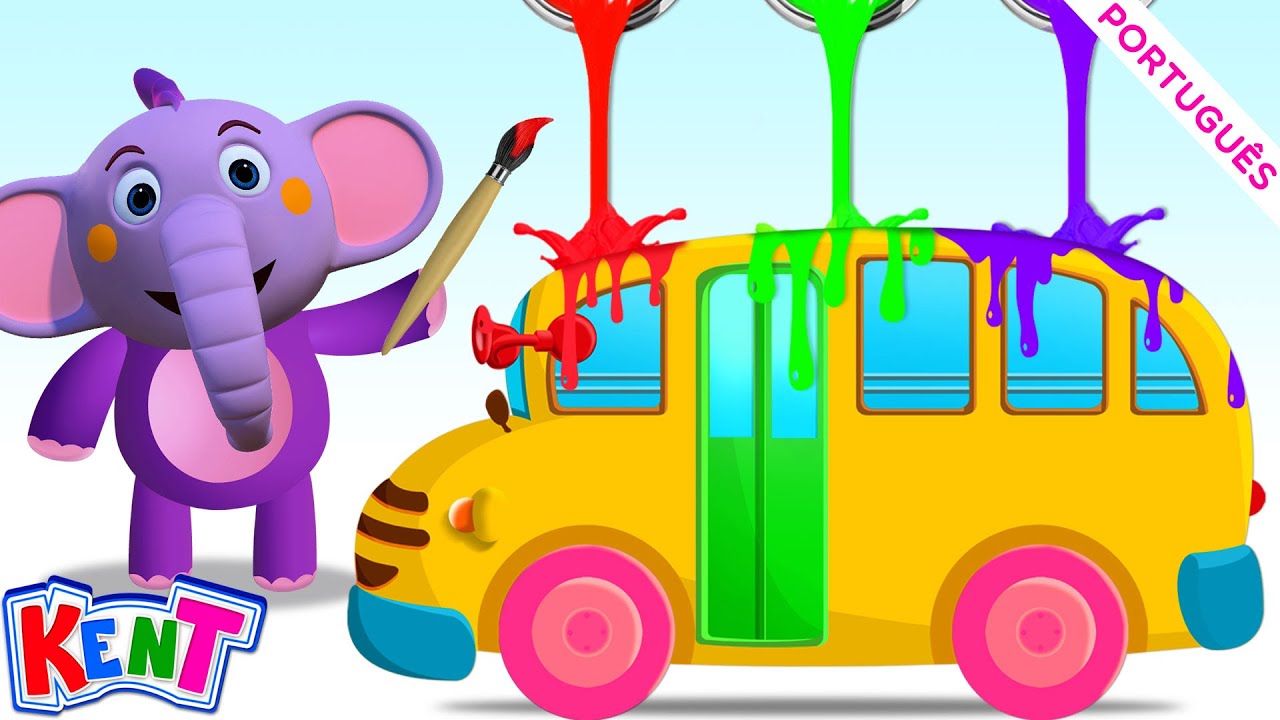 Pintar O Ônibus Com Kent | Rodas no Ônibus | Kent o Elefante