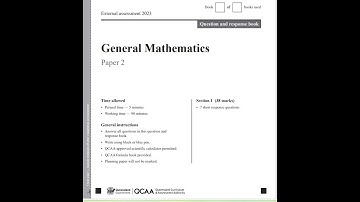 General Maths QCAA external exam 2023 paper 2 Q5-7