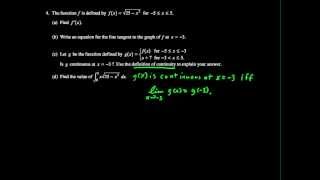 2012 AP Calculus AB Free Response 4 part d