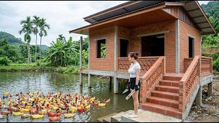 Download lagu [FULL VIDEO]: Woman Build the Modern House On The Lake – Build all By Himself From Start To Finish