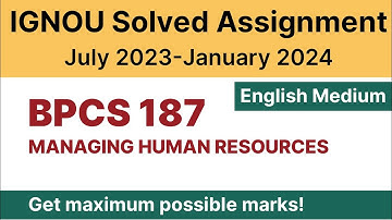 IGNOU BPCS 187 Solved Assignment 2023-24 PDF Download | English Medium | Vidyamojo