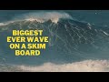 Lucas fink rides biggest ever wave on a skim board  nazare december 8 2021