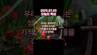 2025.07.03 오늘의 묵상  #묵상 #동탄개척교회 #말씀 #순복음 #한세교회 #은혜 #구원 #생명 #영생 #자유 #영 #아침묵상 #믿음 #큐티 #QT #성경 #주님 #기도
