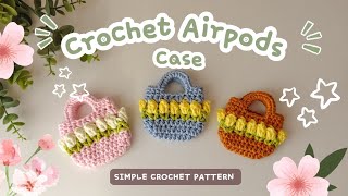 Cute & Easy Crochet Airpods Case | Handmade by Nora - Step by step tutorial ❤️