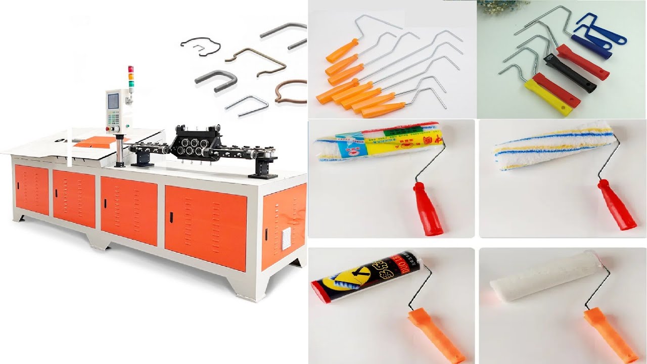 Paint Roller Brush Bracket Automatic Chamfering Bending Machine With Automatic Installation Handle