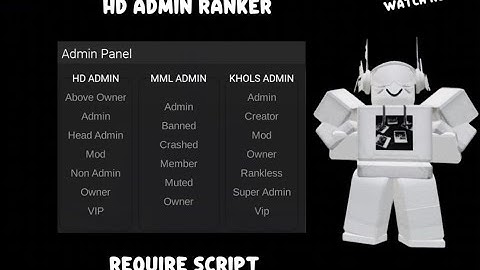 HD Admin Ranker Require Script | Require Showcase