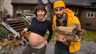 7 Months Pregnant Preparing for Winter in the Woods by Eamon & Bec 945,068 views 6 months ago 27 minutes