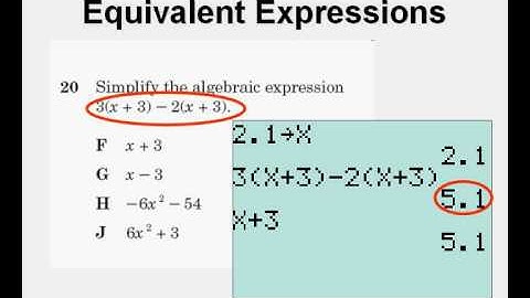 Test Taking Tricks 2 Equivalent Expressions