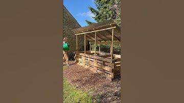 DIY Pallet Compost Bays 🌱🪱 #vegetablegardening #gardentips #diyprojects