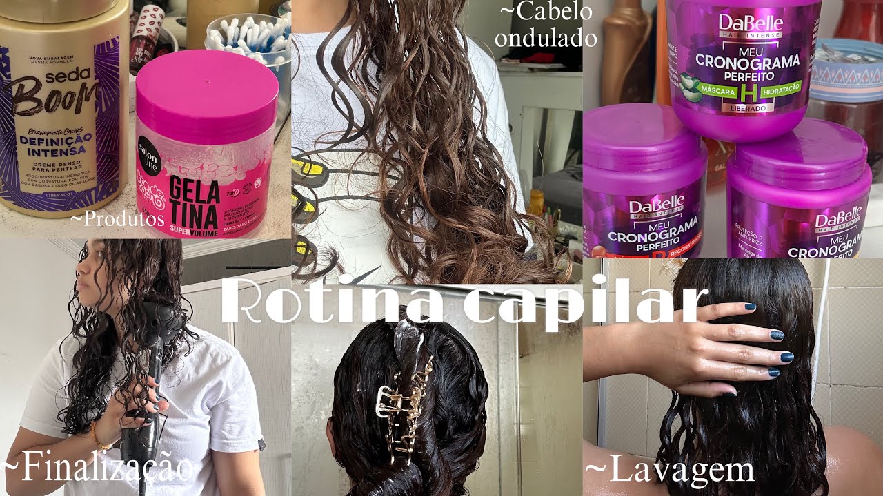 Rotina Capilar ~cabelo ondulado, finalização , pré-poo, reconstrução, lavagem…