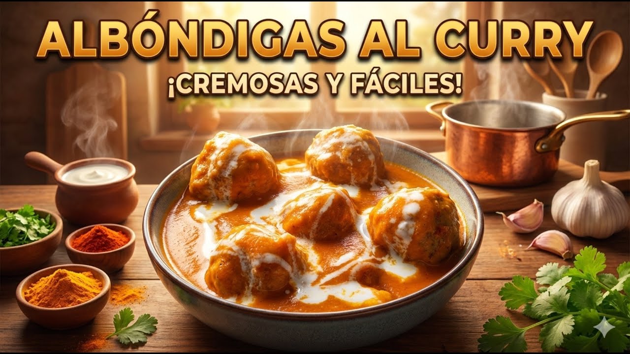 🍽️ ALBÓNDIGAS AL CURRY CASERAS | Receta fácil, rápida y llena de sabor 🍽️