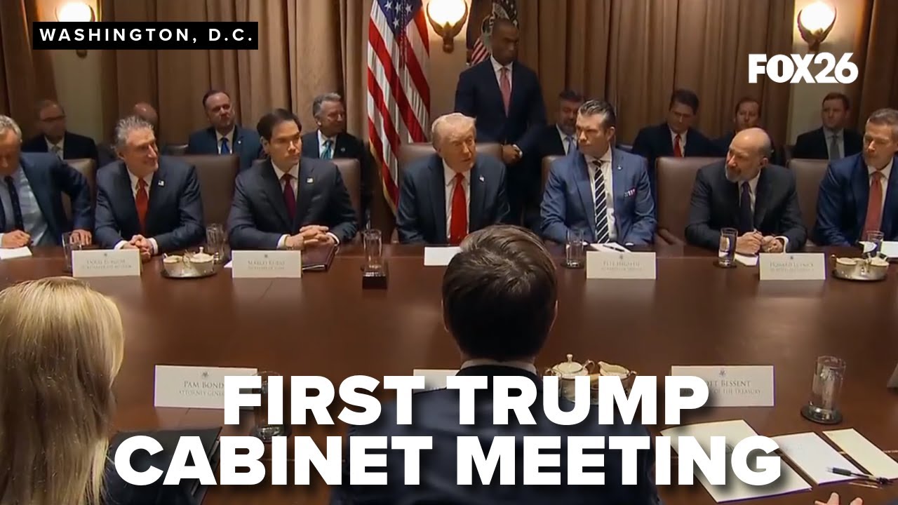 FULL: President Trump holds his first Cabinet Meeting with Elon Musk in ...