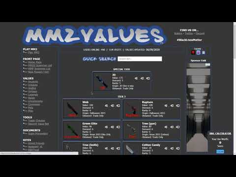 roblox mm2 value list updated