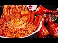 ASMR SPICY ENOKI MUSHROOM, SPICY FIRE NOODLES, 불닭 팽이버섯, SPICY CHICKEN, 불닭 양념 치킨, 불닭볶음면 먹방MUKBANG