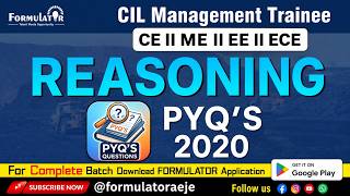 CIL Management Trainee Reasoning PYQ's 2020 Discussion | CE ME EE ECE