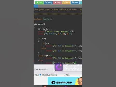 C program using Nested If Else Statement | Largest number program | # ...